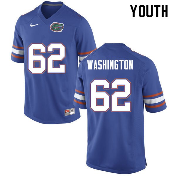 Youth #62 James Washington Florida Gators College Football Jerseys Blue